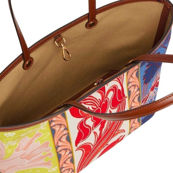 NWT Etro Canvas Tote W/Leather Pouch - Picture 3 of 7